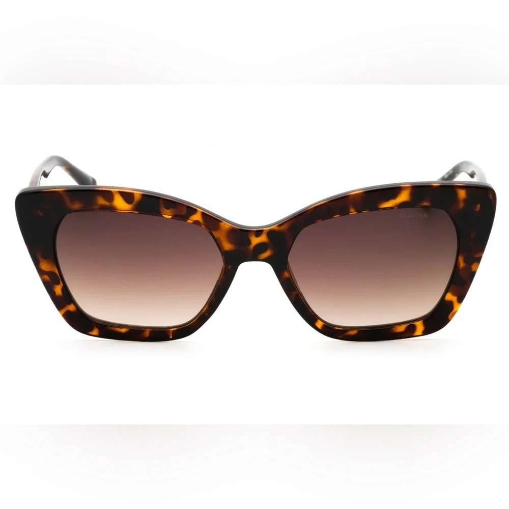 NWOT Reaction by Kenneth Cole Brown Tortoise Shell Cat Eye Sunglasses - Picture 1 of 5